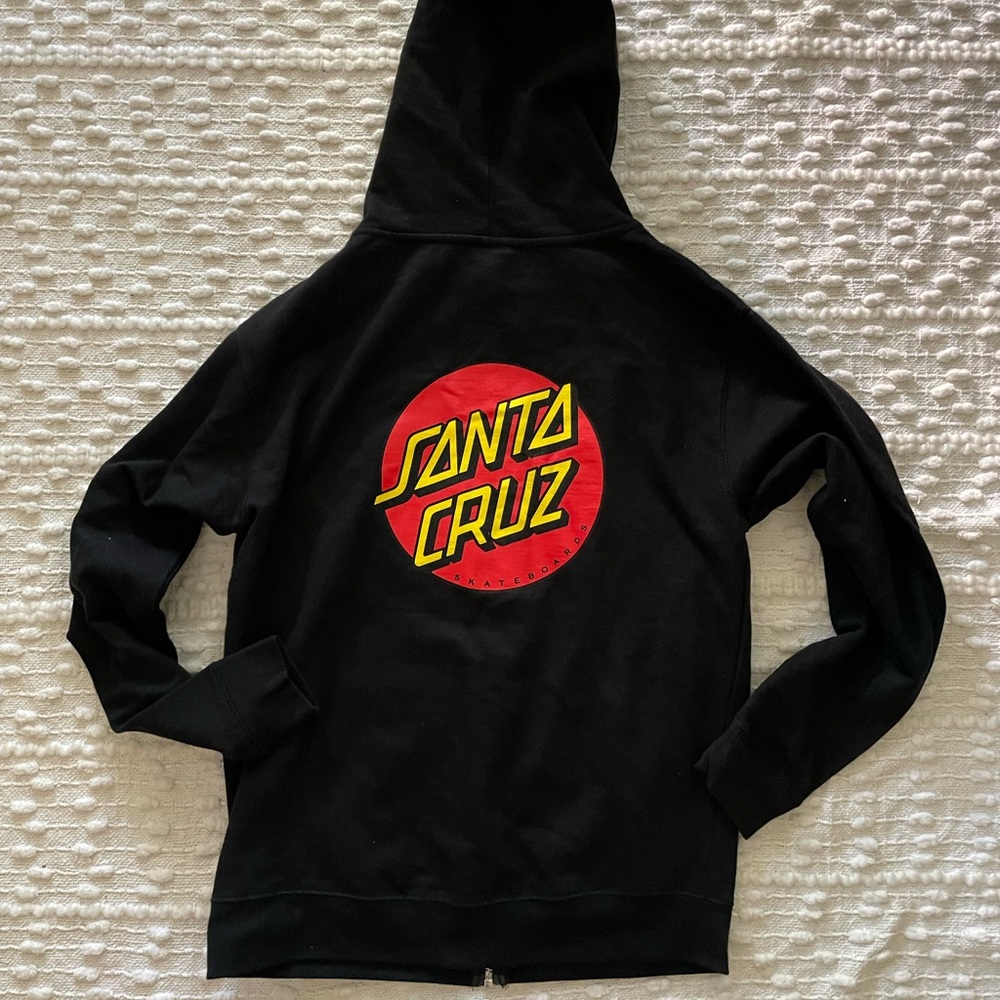 Santa Cruz Skateboards Black Hoodie with Red Logo - Picture 2 of 2